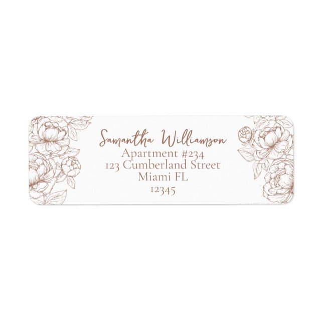 Etiqueta Rustic Mocha Mousse Classic Wedding Endereço de De (Frente)