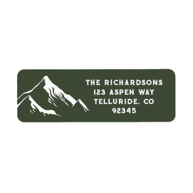 Etiqueta Rustic Mounains Personated Family Name Lake Ski (Frente)