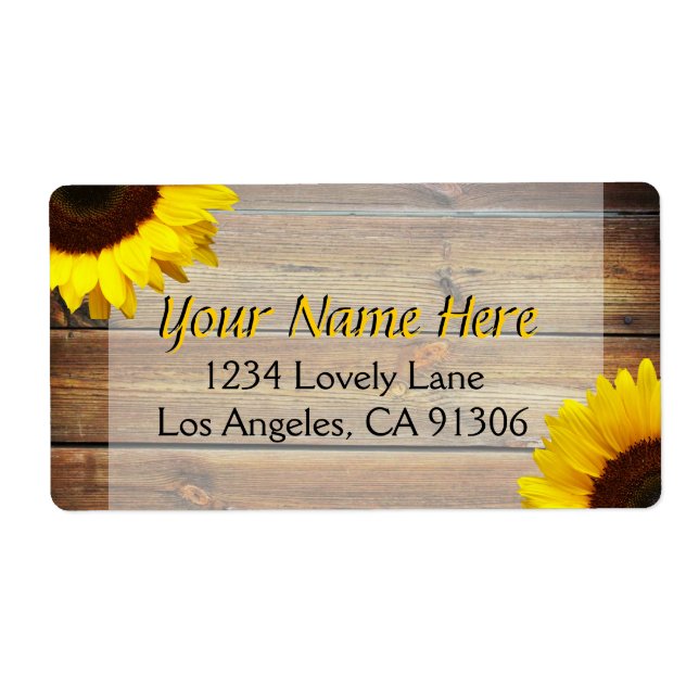 Etiqueta Rustic Sunflower Labels (Frente)