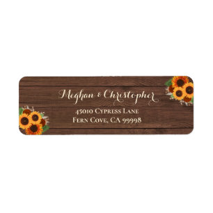 Etiqueta Rustic Sunflower Terracotta Endereço de Regresso