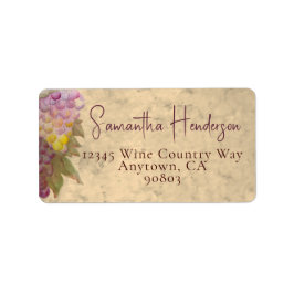 Etiqueta Rustic Vineyard Watercolor Wedding Return Address