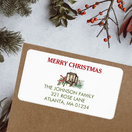 Etiqueta Rustic Watercolor - Lanterna Pine Berries