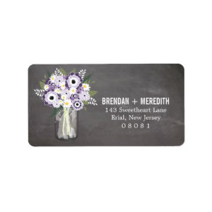 Etiqueta Rustic Wedding Mason Jar e Floral