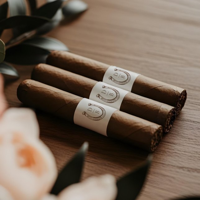 Etiqueta Rustic Western Horseshoe Monogram Cigar Bands (Rustic Western Horseshoe Monogram Cigar Bands)