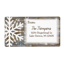 Rustic Wood and Christmas Snowflakes Endereço