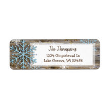 Rustic Wood and Christmas Snowflakes Endereço