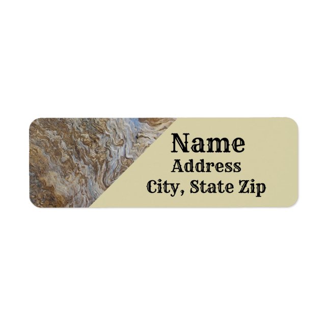 Etiqueta Rustic Woodgrain Pattern Photo Brown Driftwood (Frente)