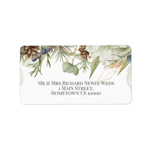 Etiqueta Rustic Woodland Pinecones NEWLY WED