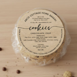Etiqueta Rústica de Biscoitos de Papel Kraft Casa 