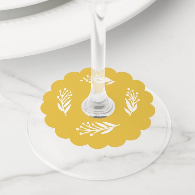 Etiqueta Rústica de Vinho Vazio Amarelo de Abelhas (Close Up)