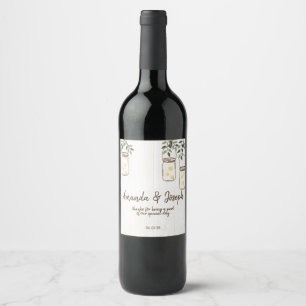 Etiqueta rústica do vinho do frasco de pedreiro &