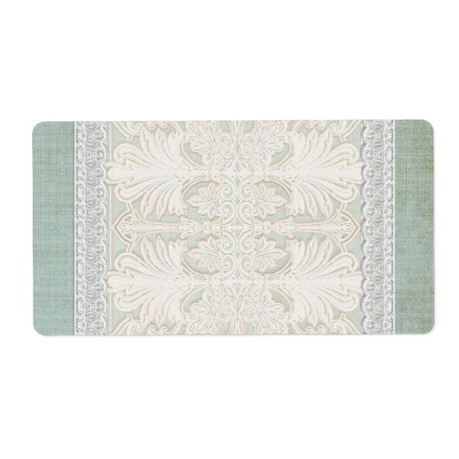 Etiqueta Rústico Lace com Idade Vintage Linen (Frente)