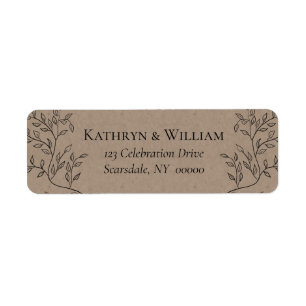 Etiqueta Sabpy Black Floral Destaques Kraft Wedding
