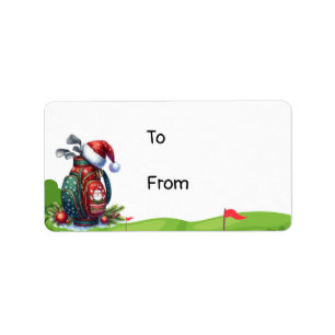 Etiqueta Saco de golfe com Santa Hat para Golfer