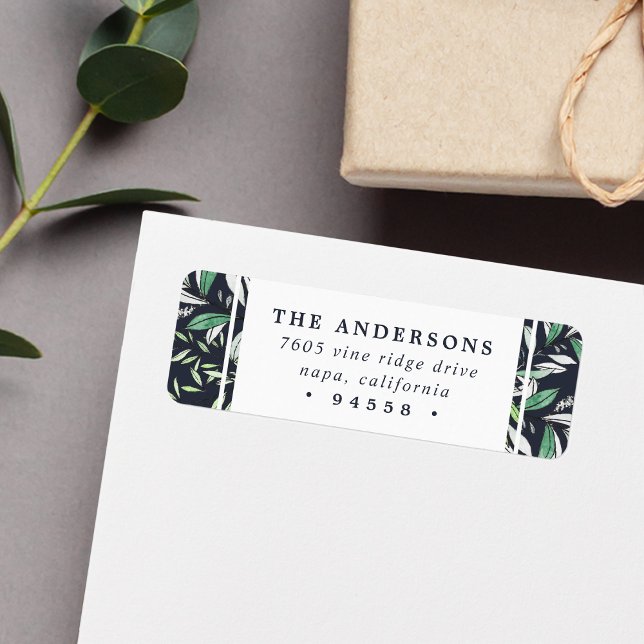 Etiqueta Sage de inverno | Endereço para devolução de feria (Criador carregado)