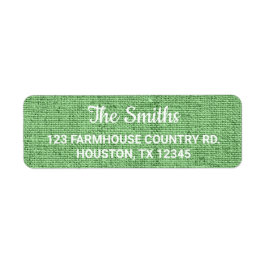 Etiqueta Sage Green Burlap Moderno Russo