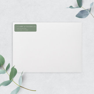Etiqueta Sage Green Modern Elegant Wedding Return Address