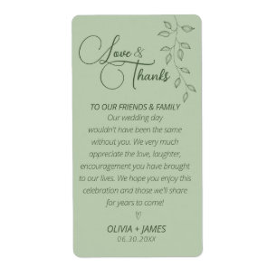 Etiqueta Sage Green Obrigado Favor Sticker