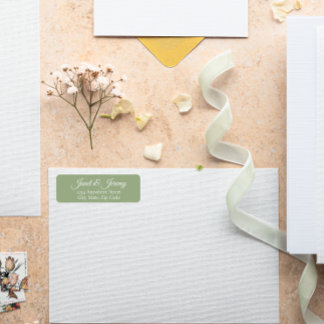 Etiqueta Sage Green Stylized Names Endereço de Devolução de
