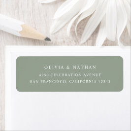Etiqueta Sage Green | Texto Elegante simples