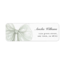 Sage Sheer Bow Minimal Return Label