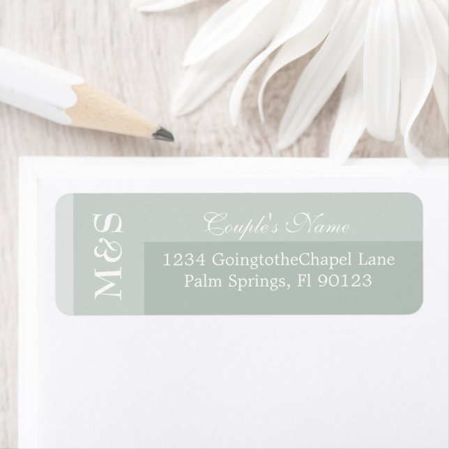 Etiqueta Sage Simple Modern Chic Script Wedding (Insitu)
