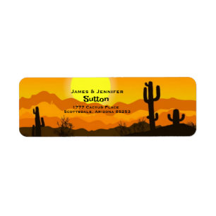 Etiqueta Saguaro Cactus no Endereço de Devolução do Sunset