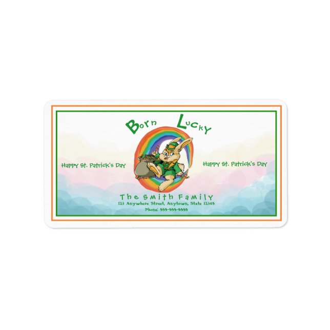 Etiqueta Saint Patrick Day (Frente)