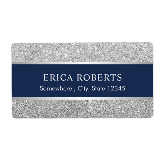 Etiqueta Salão de beleza moderno do brilho dos azuis (Frente)