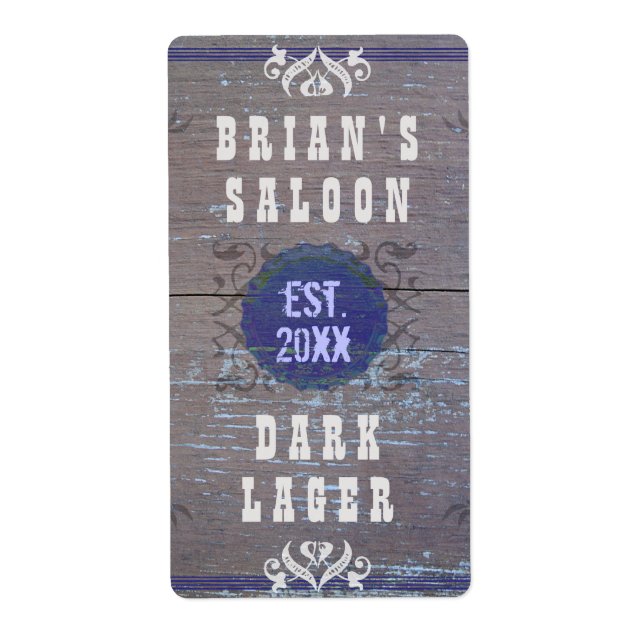 Etiqueta Salão de Cerveja Doméstica Personalizável (Frente)