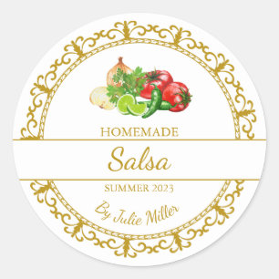 Etiqueta Salsa Homemade Dourada da Vintage