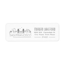 Etiqueta San Francisco Stylized Skyline |