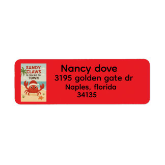 Etiqueta Sandy claws return address label