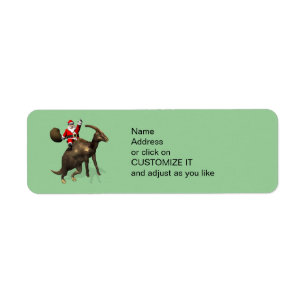 Etiqueta Santa Claus Andando Em Parasaurolophus