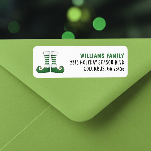 Etiqueta Santa Claus Helper Elf Boots Férias de Natal (Santa Claus Helper Elf Boots Christmas Holiday Label
)