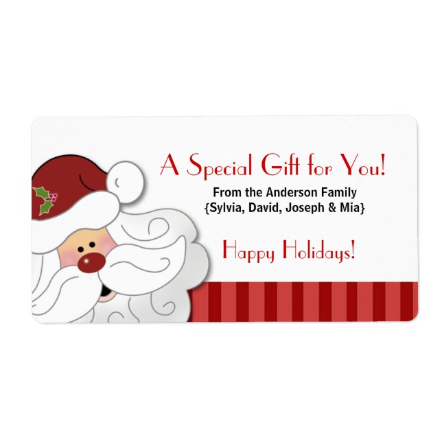 Etiqueta Santa Claus Holiday Baking / Cookie Sticker (Frente)