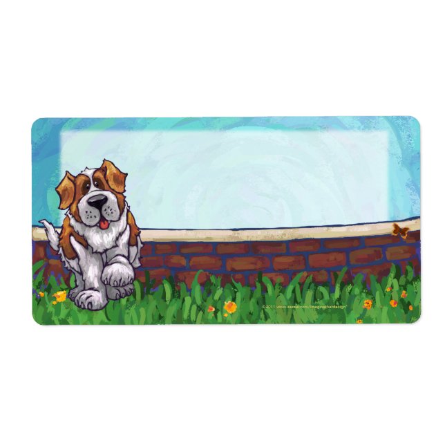 Etiqueta Santo Bernard Dog Shipping Labels (Frente)