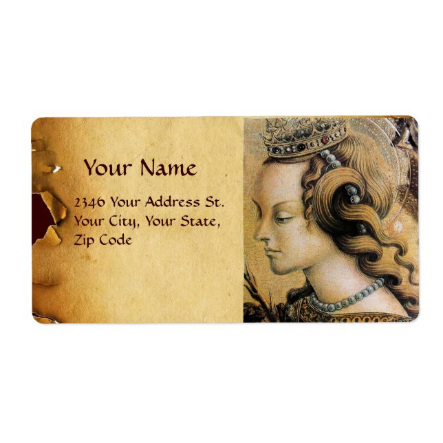 Etiqueta Santo Catherine de Alexandria (Frente)