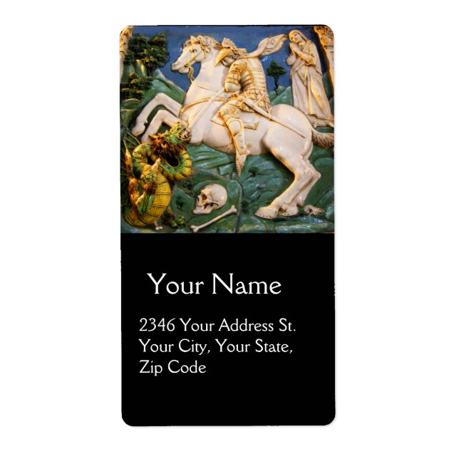 Etiqueta Santo George, Dragão e Princesa (Frente)