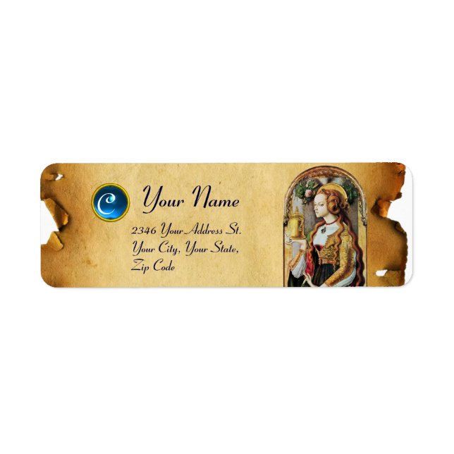 Etiqueta SANTO MARY MAGDALENE - Gemstone Monograma (Frente)