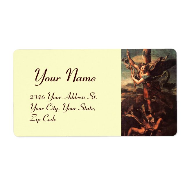 ETIQUETA SANTO MICHAEL VANGUISHING SATÃ (Frente)