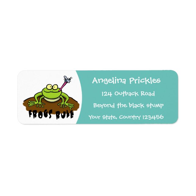 Etiqueta Sapos governam desenho animado do sapo verde (Frente)