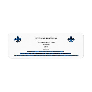 Etiqueta Sapphire Blue Royal Fleur de Lys Label