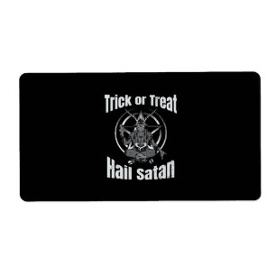 Etiqueta Satã de granizo Pentagram no Halloween