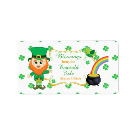 Etiqueta Saudações de Leprechaun Irlandês Trevo St Patrick'