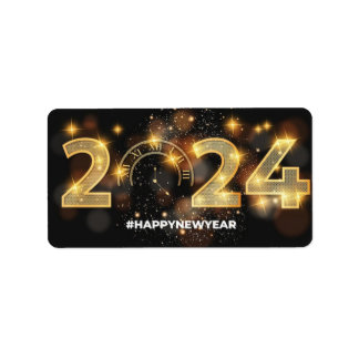 Etiqueta "Saúde a um belo ano novo!"