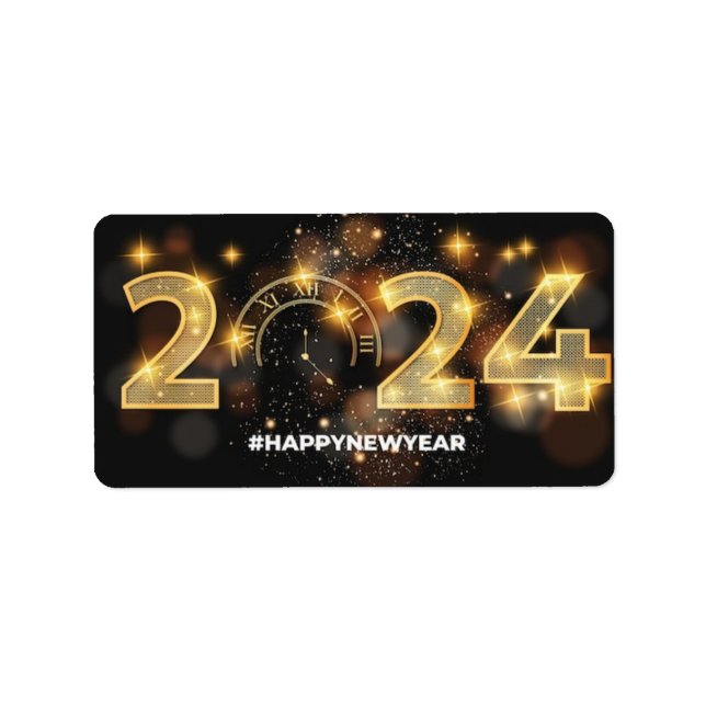 Etiqueta "Saúde a um belo ano novo!" (Frente)