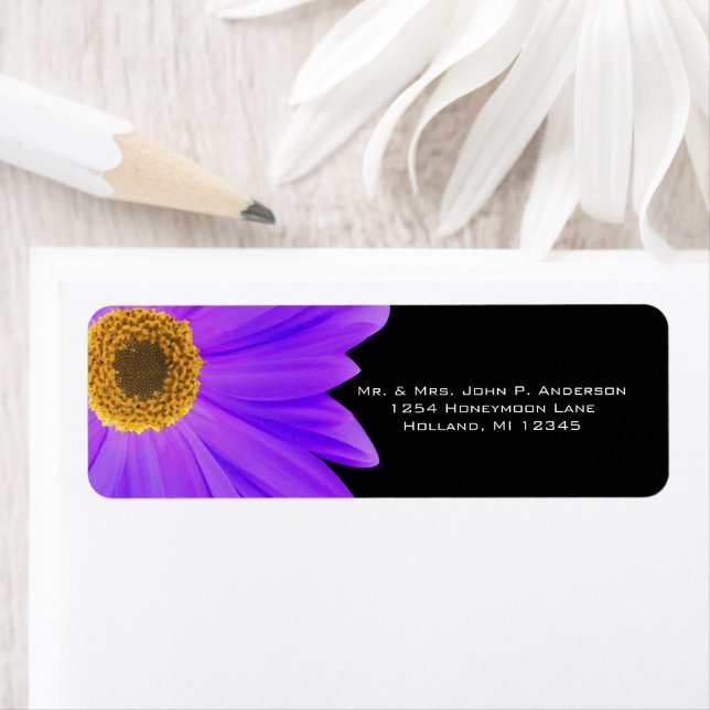 Etiqueta Save the Date Lime Gerber Daisy (Insitu)