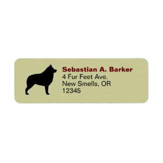 Etiqueta Schipperke Dog Breed Silhouette Return Address