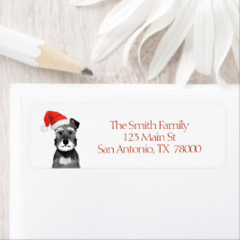 Etiqueta Schnauzer com Chapéu de Papai Noel Endereço de Dev